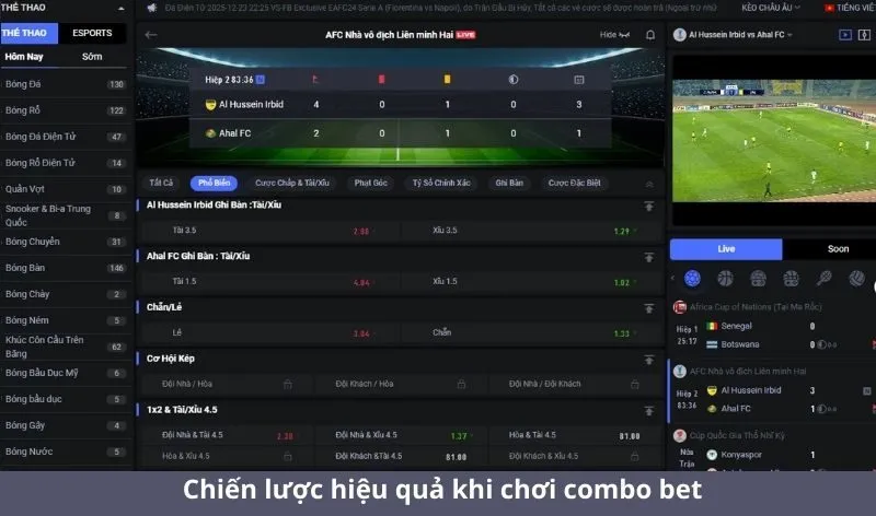 Những dạng kèo Combo Bet (cược kết hợp) phổ biến
